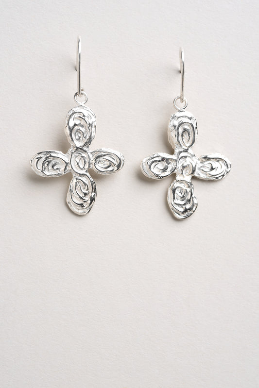 Boucles d'oreilles Ammonites en croix